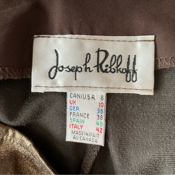 Joseph Ribkoff Bronze/Brown Metallic Trumpet Midi Skirt Size 8 - Picture 7 of 9